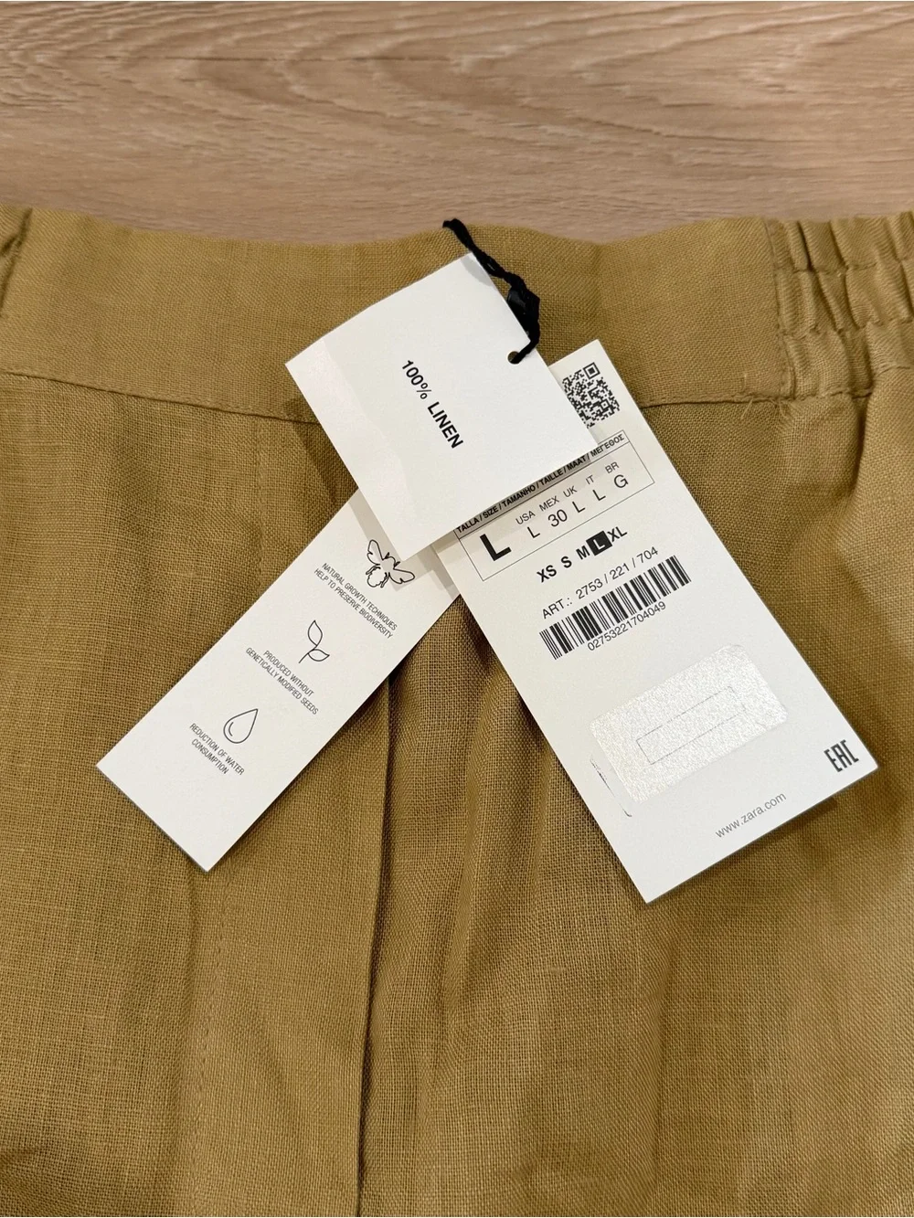NEW Zara Elastic-Waist Linen Pants